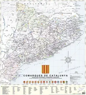 Preisknaller MAPA COMARQUES DE CATALUNYA 1:400.000 (MONTEDITORIAL). MAPA MURAL/POSTER. Libro en papel. 9788412878349 Muntanya de Llibres