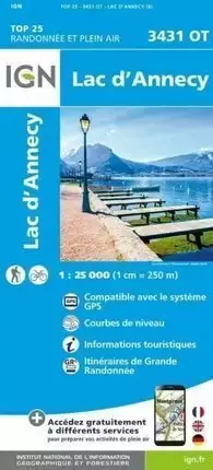 3431OT LAC D'ANNECY. 1:25.000 (MAPA  IGN). ESCALA 1:25.000. IGN. Libro en papel. 9782758552314 Muntanya de Llibres Letzte Chance