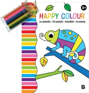 HAPPY COLOUR - ELS ANIMALS - LOS ANIMALES. BALLON. Libro en papel. 9789403228945 Muntanya de Llibres Premium