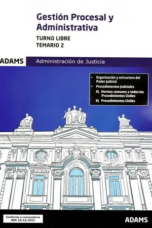 Preisknaller GESTION PROCESAL Y ADMINISTRATIVA TEMARIO 2 TURNO LIBRE