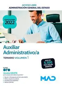 Ausverkauf AUXILIAR ADMINISTRATIVO TEMARIO VOL.1 2022