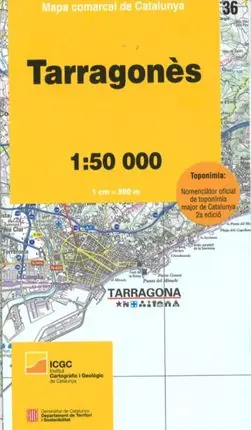 36 TARRAGONÈS 1:50.000 -MAPA COMARCAL CATALUNYA -ICGC Limited Edition