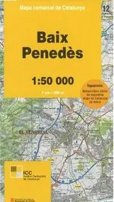 12 BAIX PENEDÈS 1:50.000 -MAPA COMARCAL CATALUNYA -ICGC Top-Preis