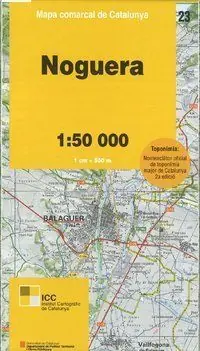 Bestseller 23 NOGUERA 1:50.000 MAPA COMARCAL CATALUNYA -ICGC