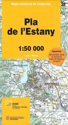 Original 28 PLA DE L'ESTANY 1:50.000 -MAPA COMARCAL DE CATALUNYA -ICGC