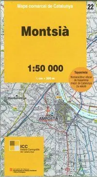 22 MONTSIÀ 1:50.000 -MAPA COMARCAL DE CATALUNYA -ICGC Begrenztes Angebot