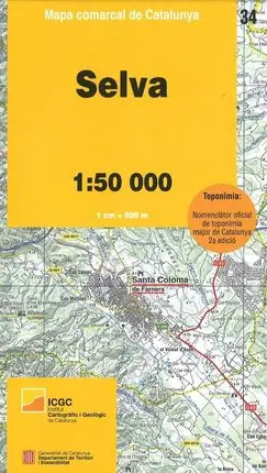 Großhandel 34 SELVA 1:50.000 -MAPA COMARCAL DE CATALUNYA -ICGC