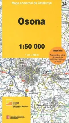 24 OSONA 1:50.000 -MAPA COMARCAL DE CATALUNYA -ICGC Zertifiziert