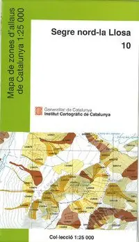 Bestpreis 10 SEGRE NORD - LA LLOSA 1:25.000 -ICGC. MAPA DE ZONES D'ALLAUS