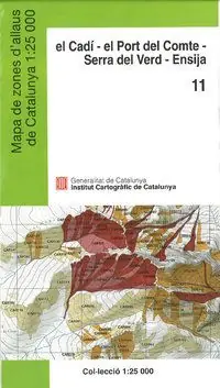 11 EL CADÍ -EL PORT DEL COMTE -SERRA DEL VERD -ENSIJA 1:25,000 -ICGC. MAPA DE ZONES D'ALLAUS Meistverkauft
