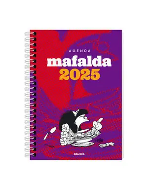 Zertifiziert MAFALDA 2025, AGENDA PARA LA MUJER ANILLADA VIOLETA-ROJA