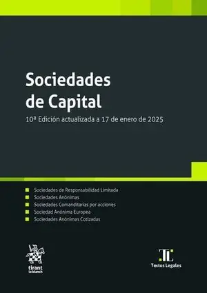 Neue Kollektion SOCIEDADES DE CAPITAL (2025). 10ª EDICION ACTUALIZADA 17 DE ENERO 2025